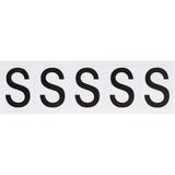 Individual Number & Letter Labels, S, 2" H, Black on White