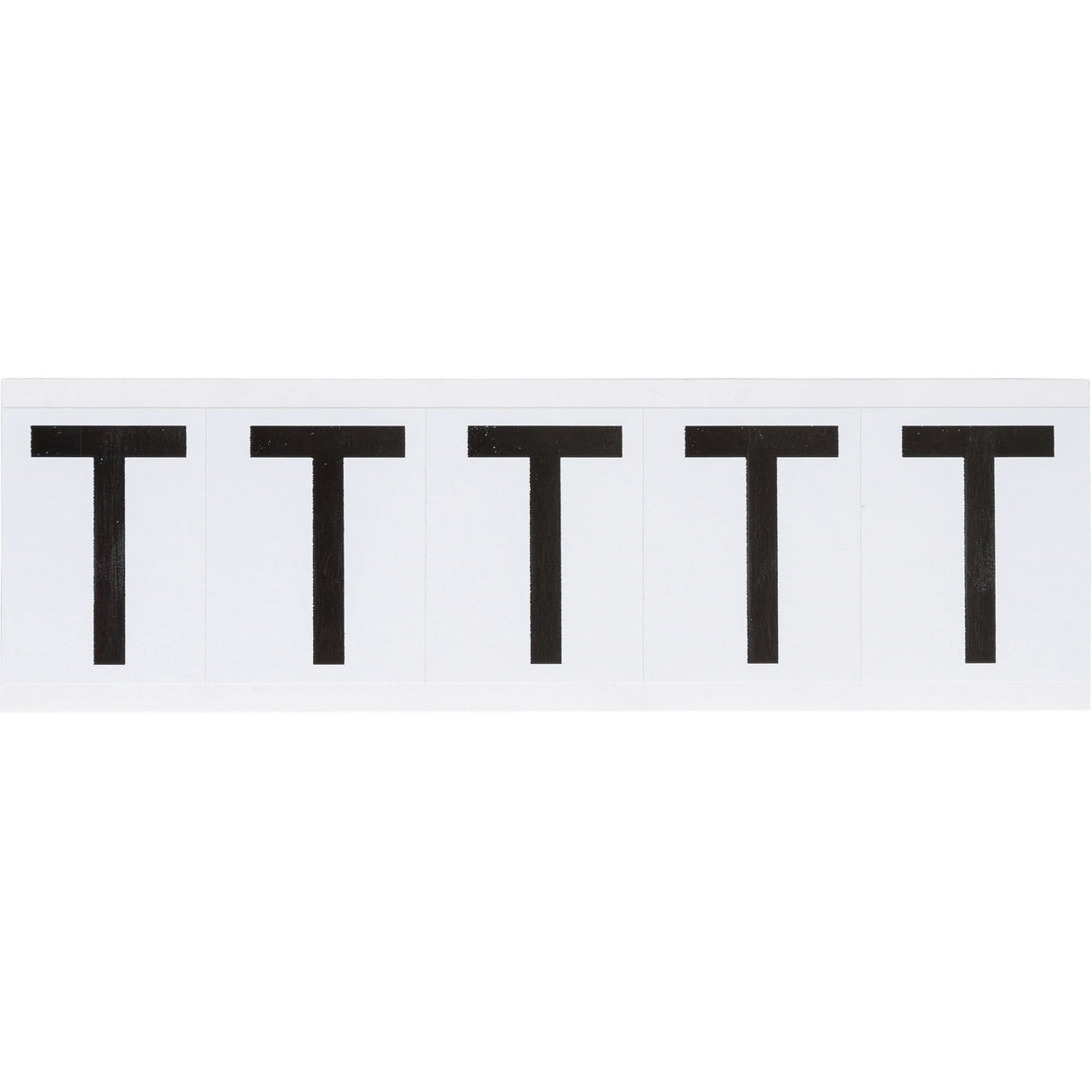 Individual Number & Letter Labels, T, 2" H, Black on White