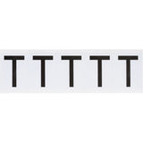 Individual Number & Letter Labels, T, 2" H, Black on White