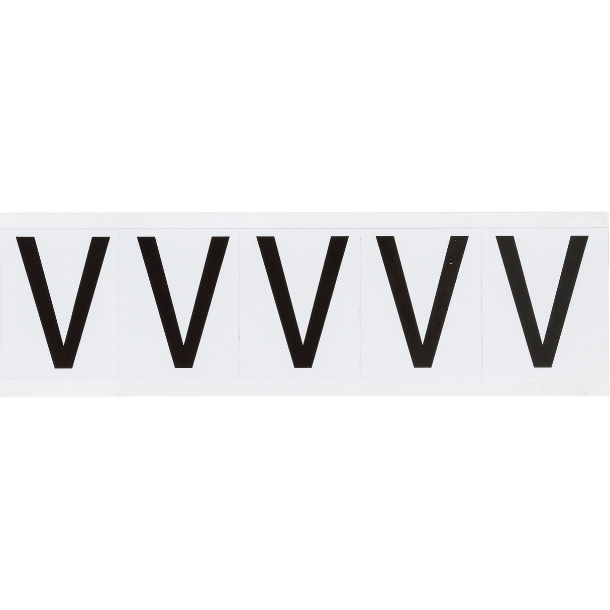 Individual Number & Letter Labels, V, 2" H, Black on White