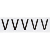 Individual Number & Letter Labels, V, 2" H, Black on White