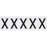 Individual Number & Letter Labels, X, 2" H, Black on White