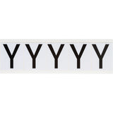 Individual Number & Letter Labels, Y, 2" H, Black on White