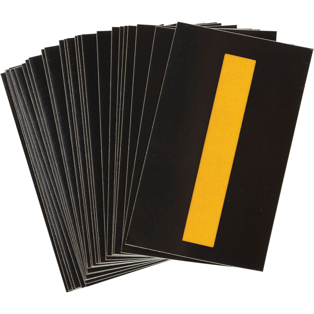 Reflective Individual Number and Letter Labels, I, 1-1/2" H, Yellow on Black