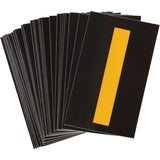 Reflective Individual Number and Letter Labels, I, 1-1/2" H, Yellow on Black