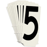 Condensed Quick-Align® Individual Gothic Number and Letter Labels, 5, 2" H, Black