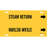 "Steam Return" Pipe Marker, Strap-On, 10" H x 32" W, Black on Yellow