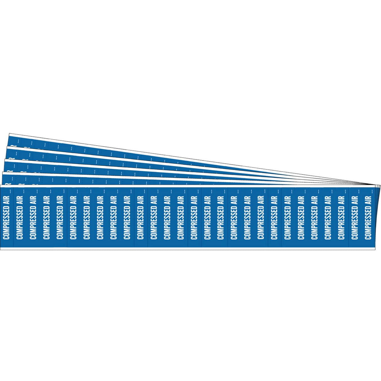 "Compressed Air" Semi-Conductor & Chemical Pipe Markers, Self-Adhesive, 1/2" H x 2-1/4" W, White on Blue