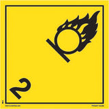Oxidizing Gases TDG Shipping Labels, Class 2, Gases, Paper