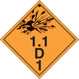 Explosive Materials TDG Placards, Tagboard