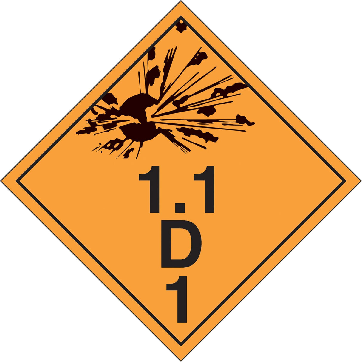 Explosive Materials TDG Placards, Aluminum