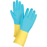 Premium Dipped Chemical-Resistant Gloves, Size Large/9, 12" L, Neoprene/Rubber Latex, Flock-Lined Inner Lining, 20-mil