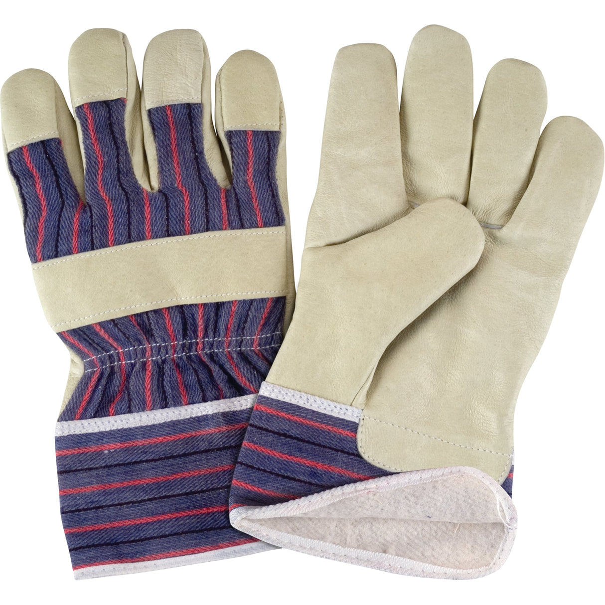 Comfort Winter-Lined Work Gloves, Large, Grain Pigskin Palm, Cotton Fleece Inner Lining
