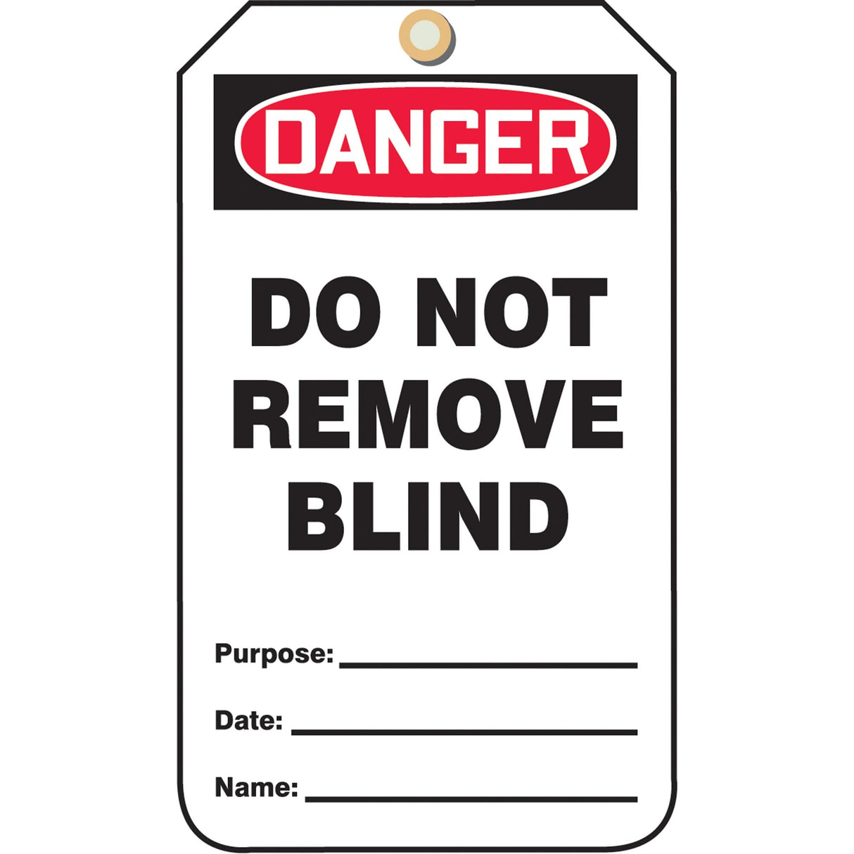 Safety Tags, Plastic, 3-3/8" W x 5-7/8" H, English