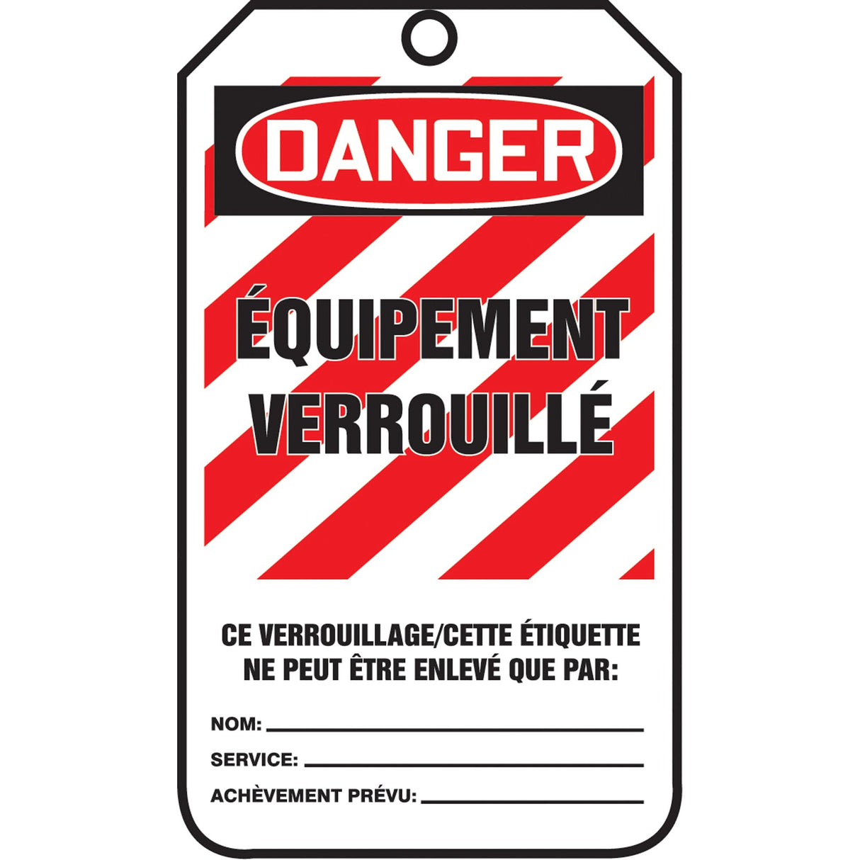 Lockout Tags, Plastic, 3-3/8" W x 5-7/8" H, French