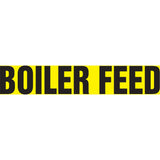 "Boiler Feed" Pipe Marker, Self-Adhesive, 1" H x 8" W, Black on Yellow