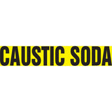 "Caustic Soda" Pipe Markers, Self-Adhesive, 4" H x 24" W, Black on Yellow