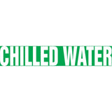 "Chilled Water" Pipe Marker, Self-Adhesive, 1" H x 8" W, Black on Yellow