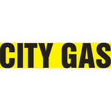 "City Gas" Pipe Marker, Self-Adhesive, 1-1/2" H x 8" W, Black on Yellow