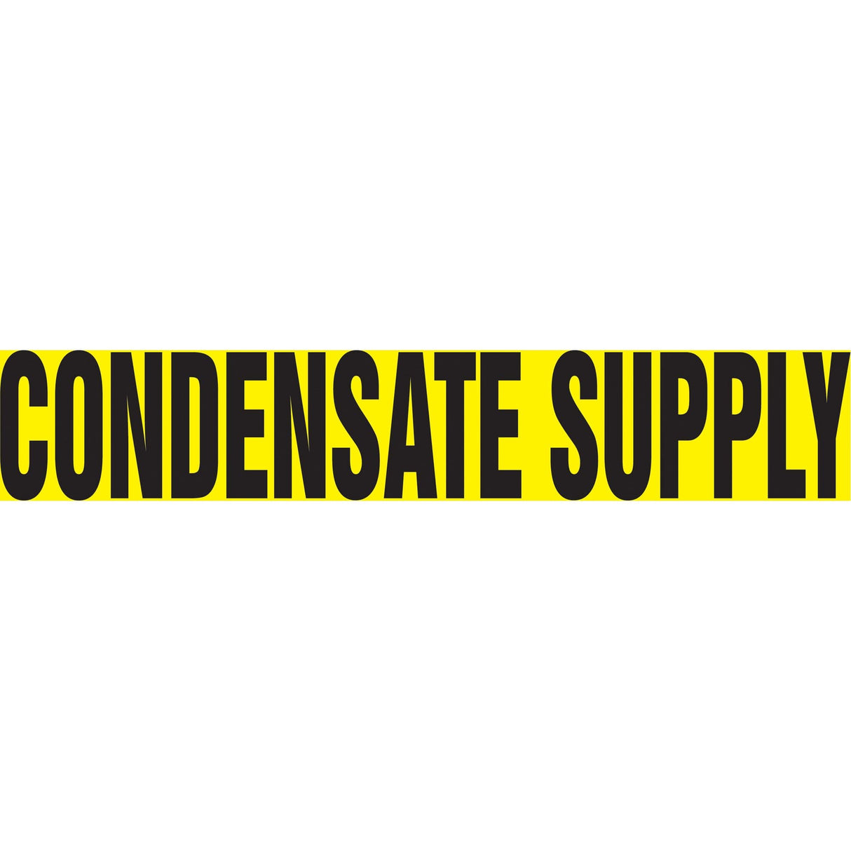 "Condensate Supply" Pipe Marker, Self-Adhesive, 1-1/2" H x 8" W, Black on Yellow