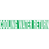 "Cooling Water Return" Pipe Marker, Self-Adhesive, 1-1/2" H x 8" W, White on Green