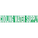 "Cooling Water Supply" Pipe Marker, Self-Adhesive, 1" H x 8" W, White on Green