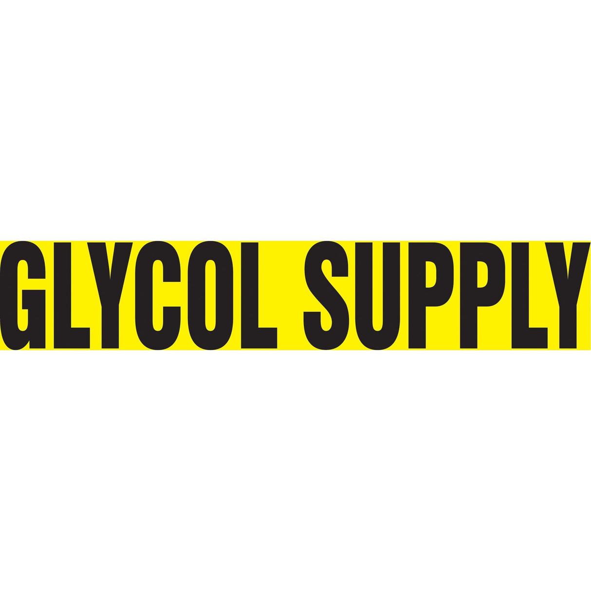 "Glycol Supply" Pipe Marker, Self-Adhesive, 1" H x 8" W, Black on Yellow