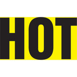 "Hot" Pipe Marker, Self-Adhesive, 1" H x 8" W, Black on Yellow