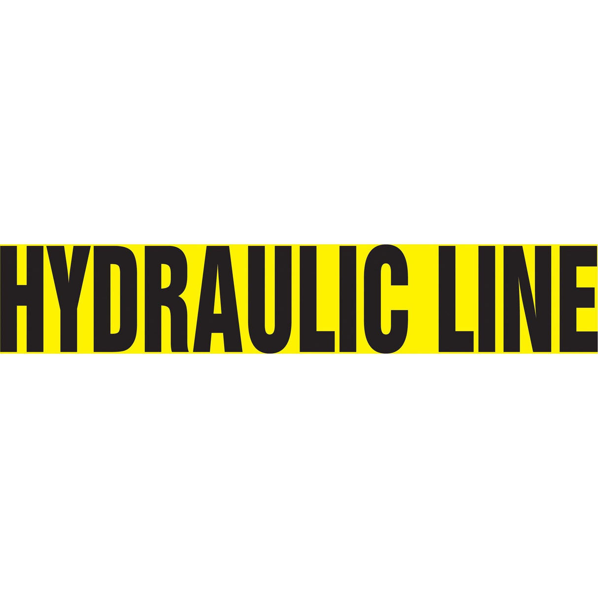 "Hydraulic Line" Pipe Marker, Self-Adhesive, 1-1/2" H x 8" W, Black on Yellow
