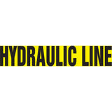 "Hydraulic Line" Pipe Marker, Self-Adhesive, 1-1/2" H x 8" W, Black on Yellow