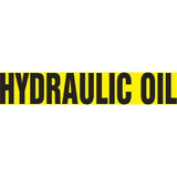 "Hydraulic Oil" Pipe Marker, Self-Adhesive, 4" H x 24" W, Black on Yellow