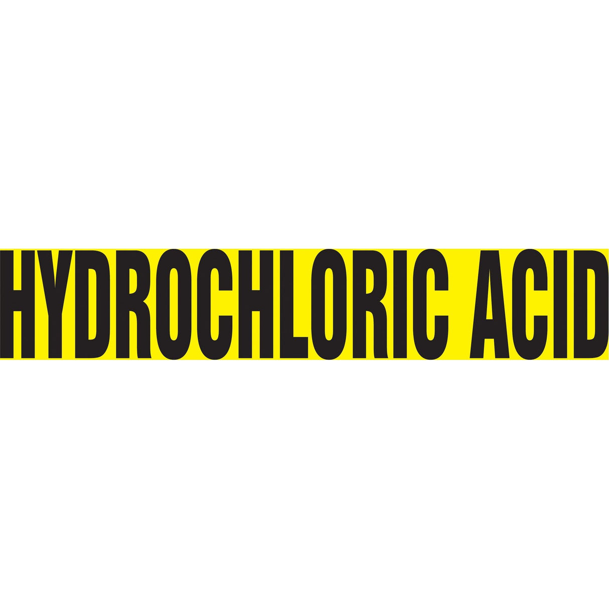 "Hydraulic Acid" Pipe Marker, Self-Adhesive, 1" H x 8" W, Black on Yellow
