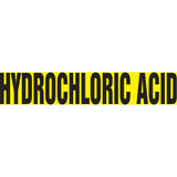 "Hydrochloric Acid" Pipe Markers, Self-Adhesive, 4" H x 24" W, Black on Yellow