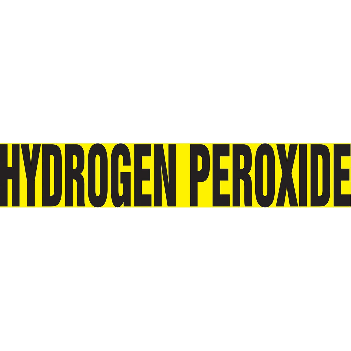 "Hydrogen Peroxide" Pipe Marker, Self-Adhesive, 1" H x 8" W, Black on Yellow