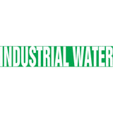 "Industrial Water" Pipe Marker, Self-Adhesive, 1" H x 8" W, White on Green