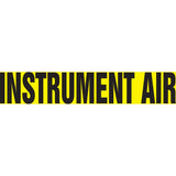 "Instrument Air" Pipe Marker, Self-Adhesive, 2-1/2" H x 12" W, Black on Yellow