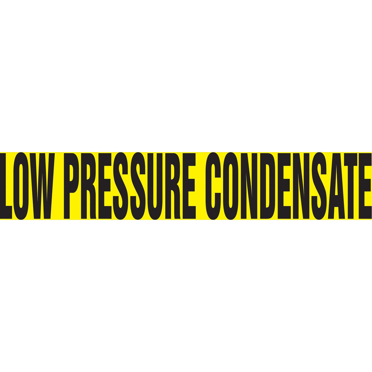 "Low Pressure Condensate" Pipe Marker, Self-Adhesive, 1" H x 8" W, Black on Yellow