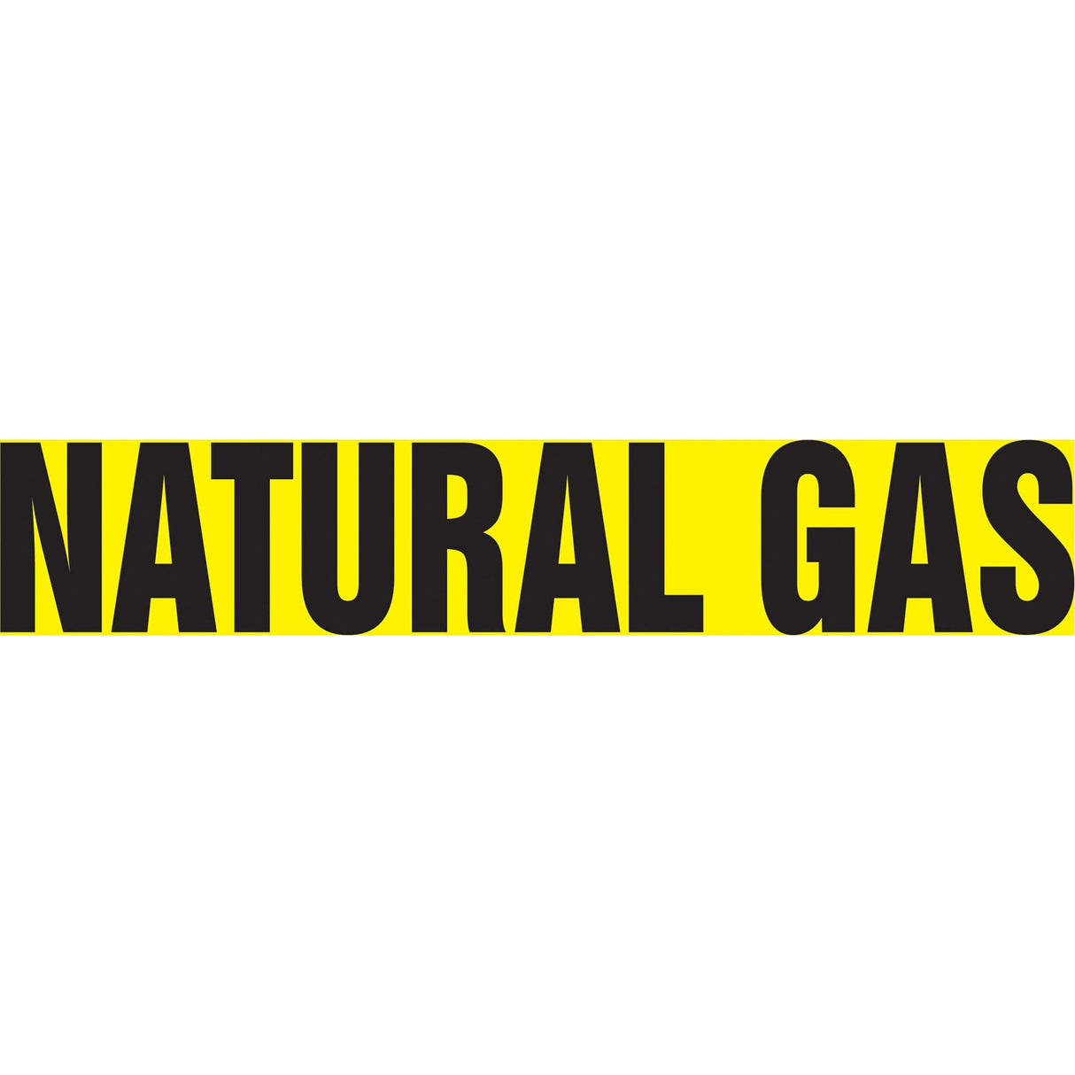 "Natural Gas" Pipe Markers, Self-Adhesive, 4" H x 24" W, Black on Yellow