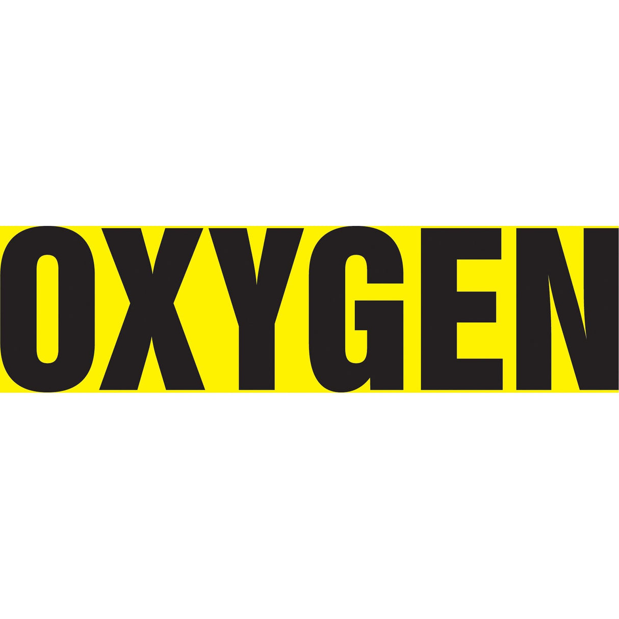 "Oxygen" Pipe Markers, Self-Adhesive, 4" H x 24" W, Black on Yellow