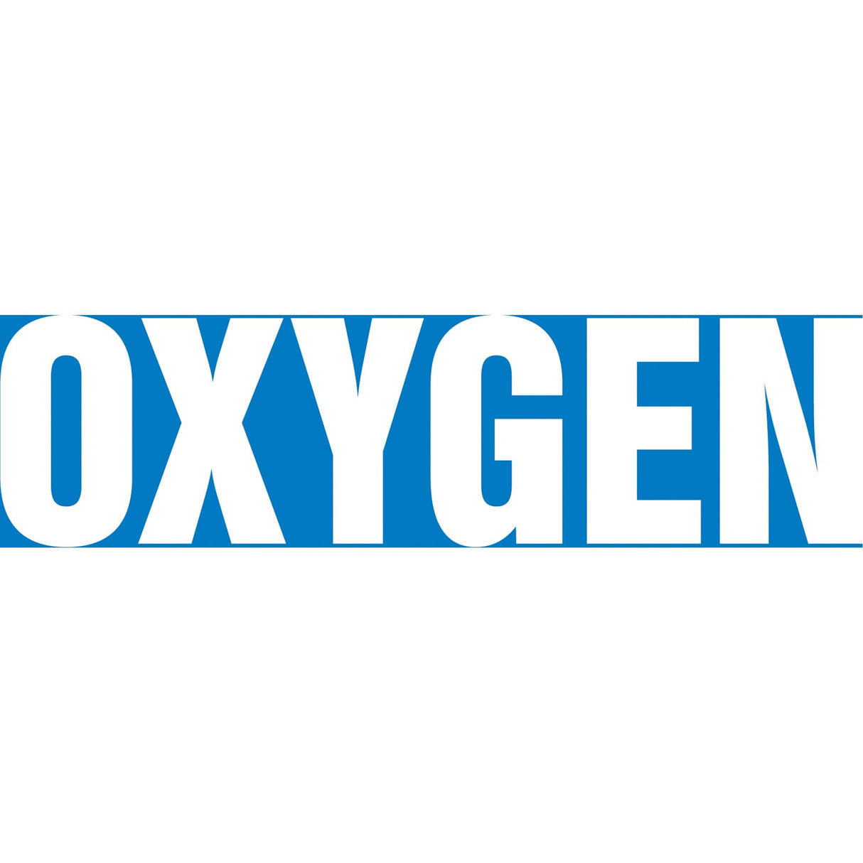 "Oxygen" Pipe Marker, Self-Adhesive, 1" H x 8" W, White on Blue