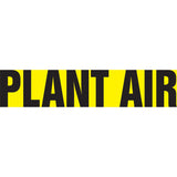 "Plant Air" Pipe Marker, Self-Adhesive, 1" H x 8" W, Black on Yellow