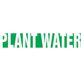 "Plant Water" Pipe Marker, Self-Adhesive, 1-1/2" H x 8" W, White on Green