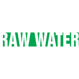 "Raw Water" Pipe Marker, Self-Adhesive, 1-1/2" H x 8" W, White on Green