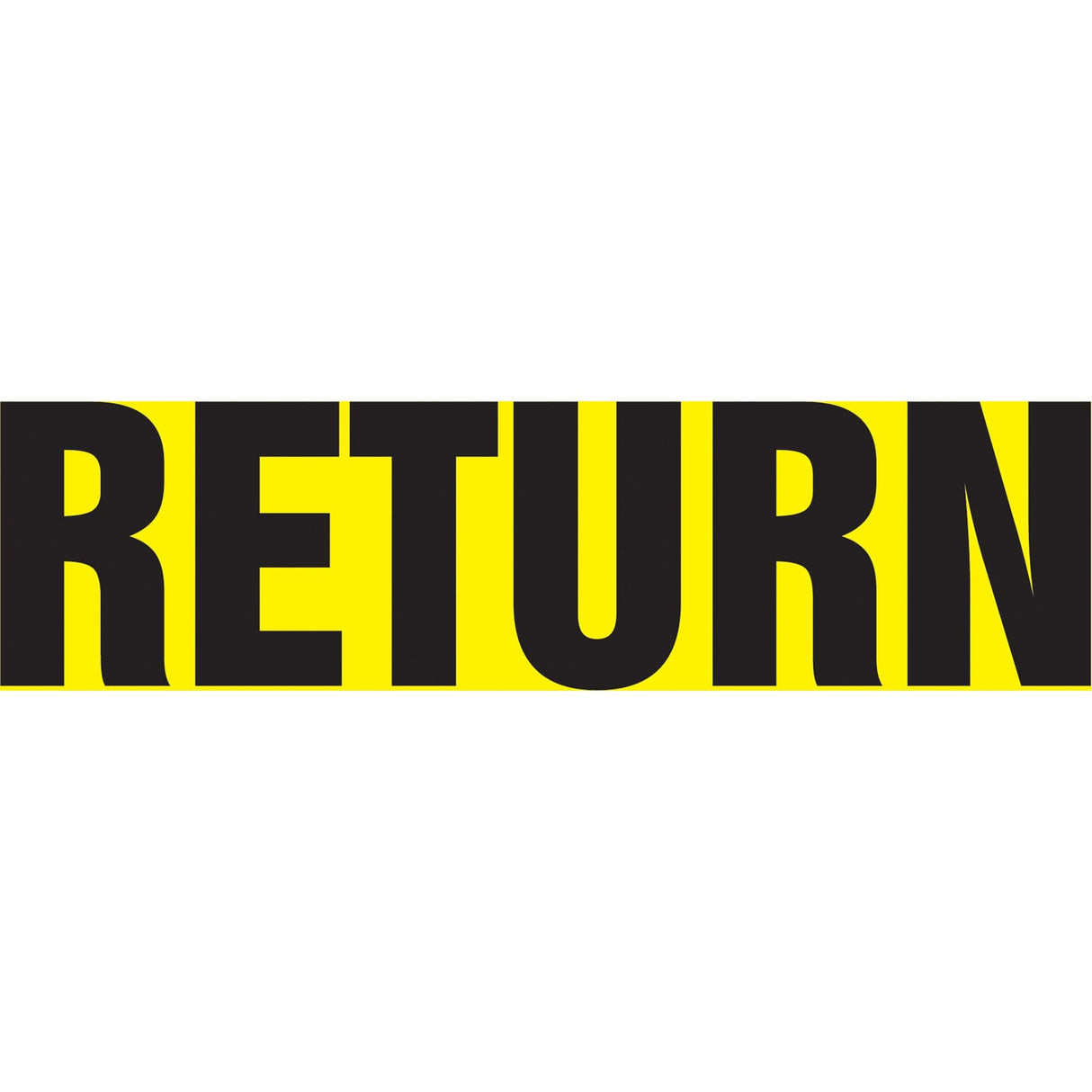 "Return" Pipe Marker, Self-Adhesive, 1-1/2" H x 8" W, Black on Yellow
