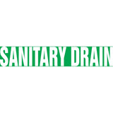 "Sanitary Drain" Pipe Marker, Self-Adhesive, 1" H x 8" W, White on Green