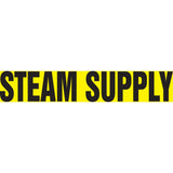 "Steam Supply" Pipe Markers, Self-Adhesive, 4" H x 24" W, Black on Yellow