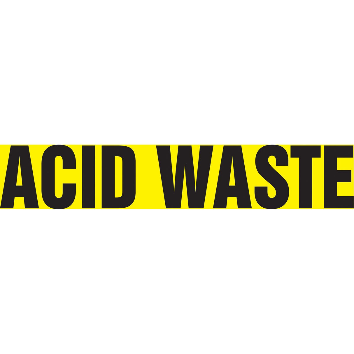 Snap Tite™ "Acid Waste" Pipe Marker, Snap-On, 6" H x 8" W, Black on Yellow