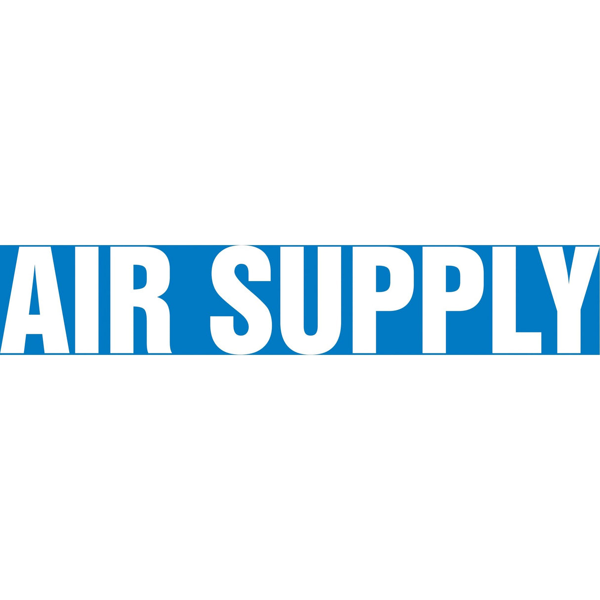 Snap Tite™ "Air Supply" Pipe Marker, Snap-On, 6" H x 8" W, White on Blue