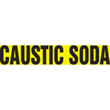 Snap Tite™ "Caustic Soda" Pipe Marker, Snap-On, 9" H x 8" W, Black on Yellow