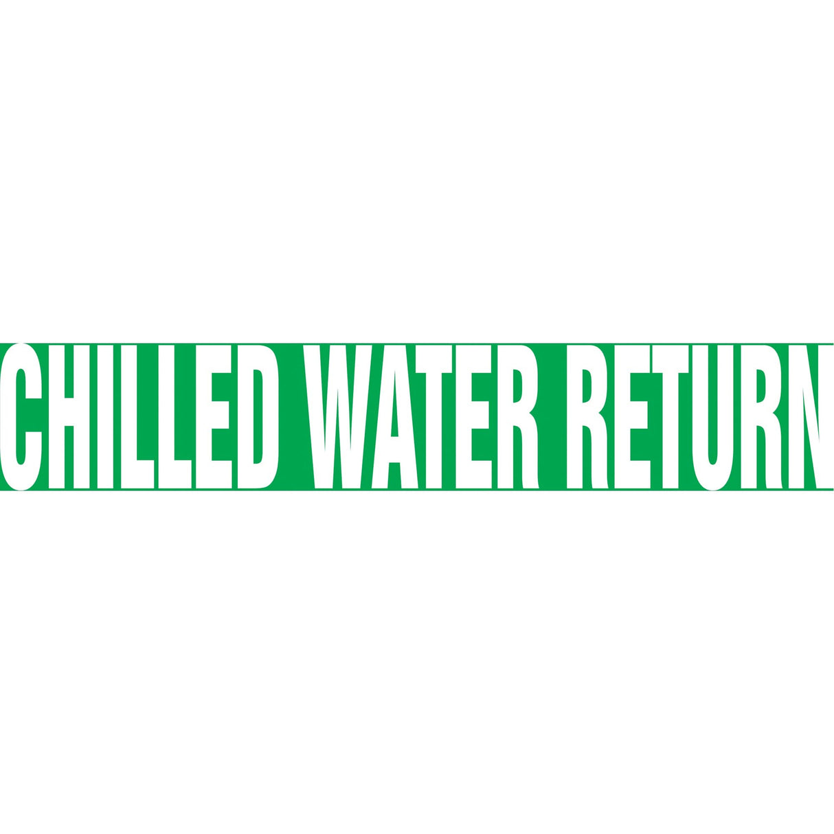 Snap Tite™ "Chilled Water Return" Pipe Marker, Snap-On, 6" H x 8" W, White on Green